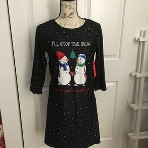 ⛄️ Cute Print Dress w/ Snow Couple